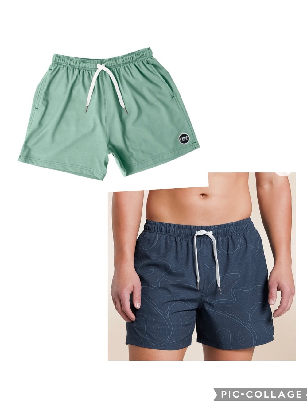 Cove USA Topo teal grey/Seafoam Active Swim Volleyball Hybrid shorts 34” BNWOT